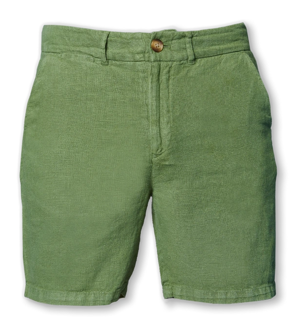 Nessuno-Short-Green-face short en lin green