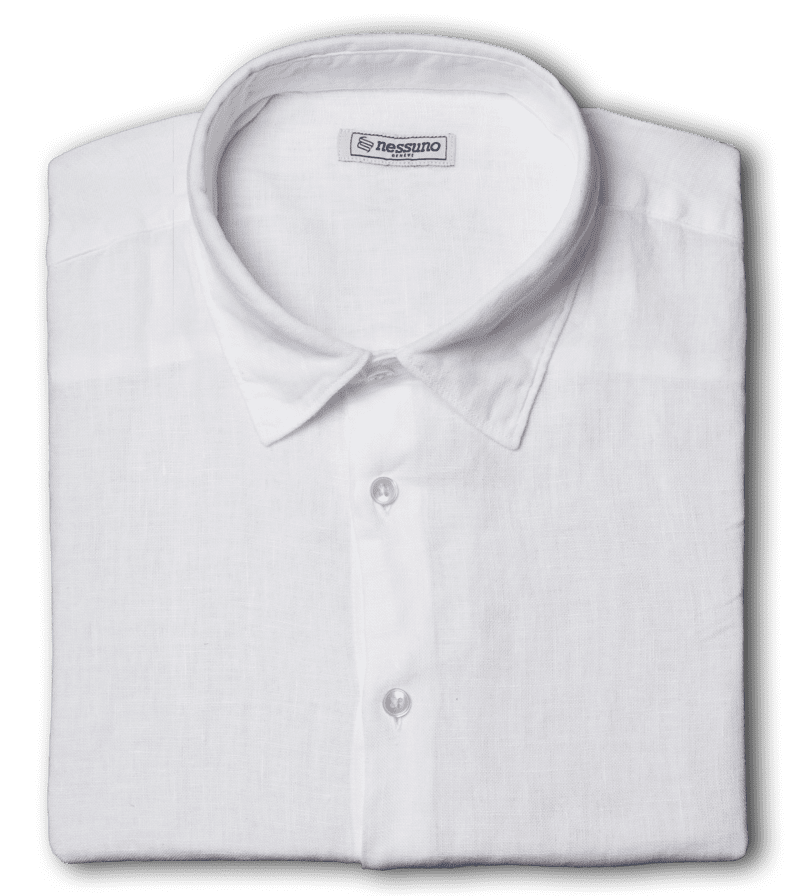 Nessuno_Button_White chemise en lin sans poche white